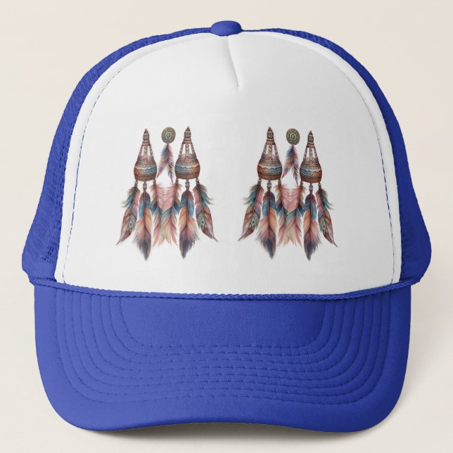 Dreamcatcher in a Bohemian theme Trucker Hat (Front)