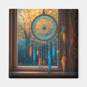 Dreamcatcher in a Window Fall Leaves Magnet