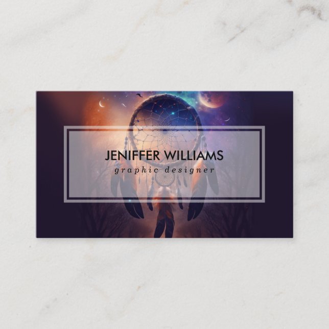 Dreamcatcher in forest forest                    business card (Front)