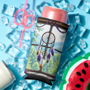 Dreamcatcher in Window Boho Art Seltzer Can Cooler