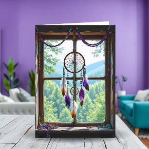 Dreamcatcher in Window   Happy Birthday Card