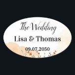 Dreamcatcher Macrame Wedding Oval Sticker<br><div class="desc">Inspire your decor with this seamless Bohemian wedding pattern highlighting dreamcatchers hanging from branches,  feather accents,  macrame patterns,  flowing lace,  wildflowers,  vintage lanterns,  nomadic rugs,  sunset terracotta and sage greens,  ethereal mist,  henna motifs,  and woven wood in a free-spirited,  natural setup.</div>