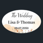 Dreamcatcher Macrame Wedding Oval Sticker<br><div class="desc">Inspire your decor with this seamless Bohemian wedding pattern highlighting dreamcatchers hanging from branches,  feather accents,  macrame patterns,  flowing lace,  wildflowers,  vintage lanterns,  nomadic rugs,  sunset terracotta and sage greens,  ethereal mist,  henna motifs,  and woven wood in a free-spirited,  natural setup.</div>