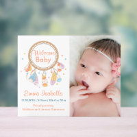 Dreamcatcher New Baby Newborn Birth Announcement
