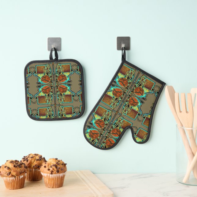 Dreamcatcher Oven Mitt & Pot Holder Set (Insitu(Hanging))