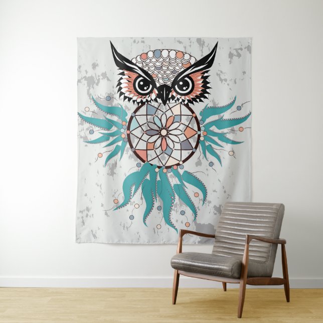 Dreamcatcher Owl Tapestry (In Situ)