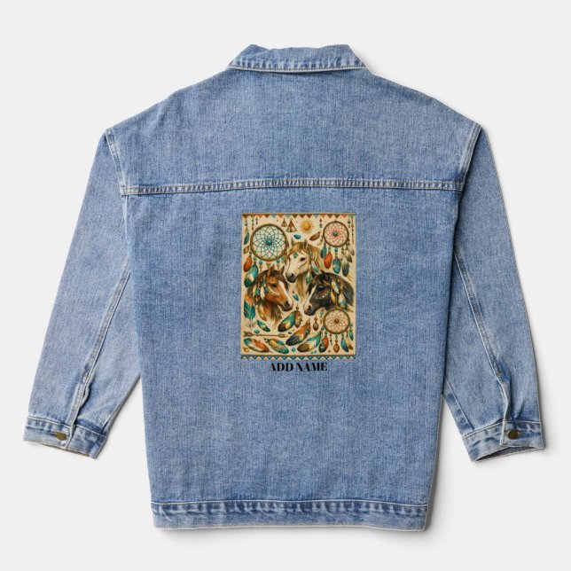 Dreamcatcher Ponies Denim Jacket (Back)