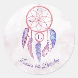 Dreamcatcher Sleepover Birthday Party Classic Round Sticker