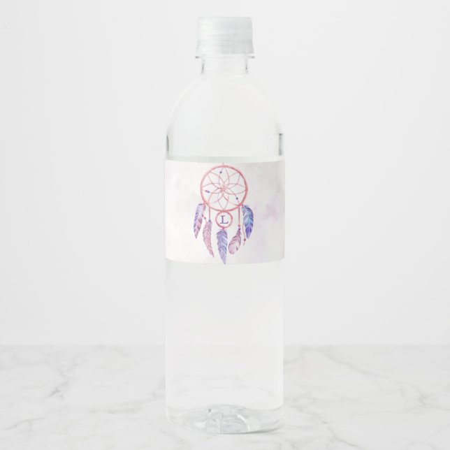 Dreamcatcher Sleepover Birthday Party Water Bottle Label (Front)