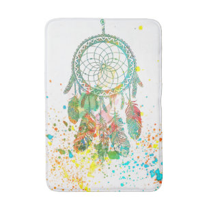 Dreamcatcher splatter bath mat