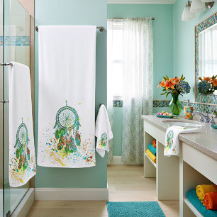 Dreamcatcher splatter bath towel set