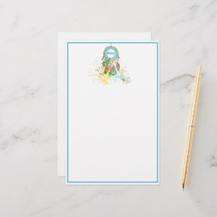 Dreamcatcher splatter personalised   stationery