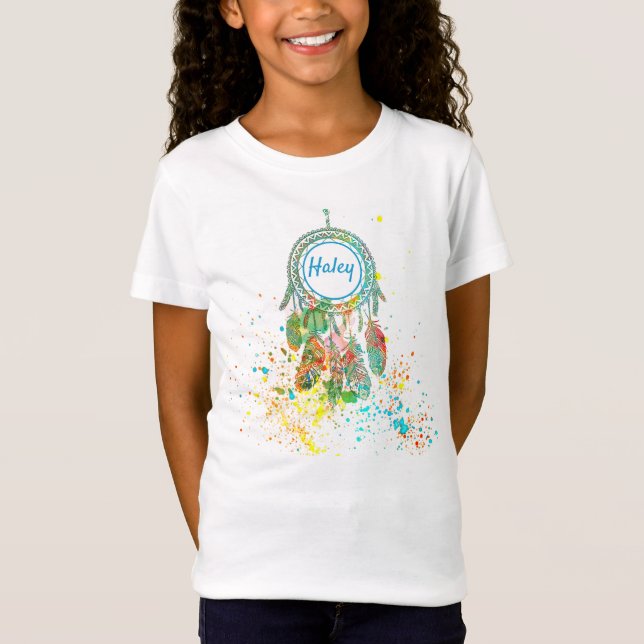 Dreamcatcher splatter personalised  T-Shirt (Front)