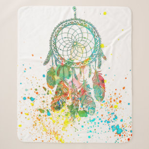 Dreamcatcher splatter sherpa blanket