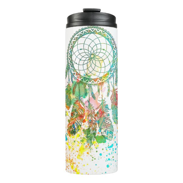 Dreamcatcher splatter thermal tumbler (Front)