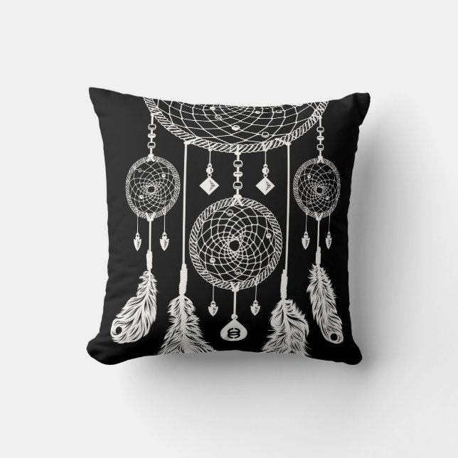Dreamcatcher - Square Pillow (Black) (Front)