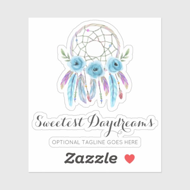 Dreamcatcher Watercolor Feathers Rustic Boho Logo (Sheet)