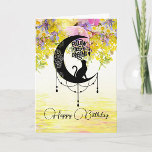 Dreamcatcher with cat Follow your dreams Card