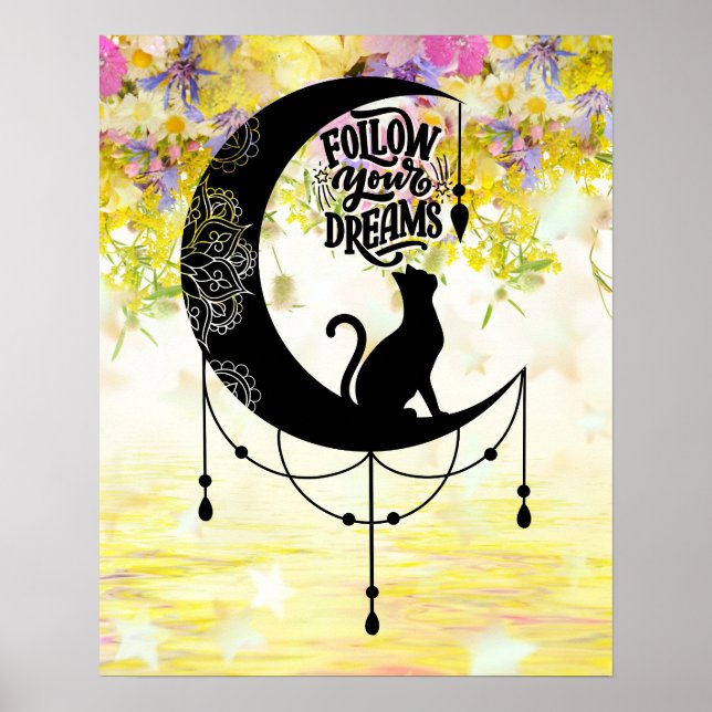 Dreamcatcher with cat | Follow your dreams  Poster (Front)