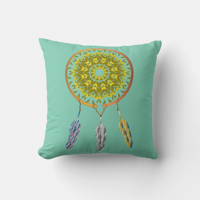 Dreamcatcher with Feathers Cushion (Front)
