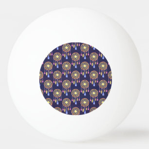 Dreamcatchers Feathers Watercolor Seamless Texture Ping Pong Ball