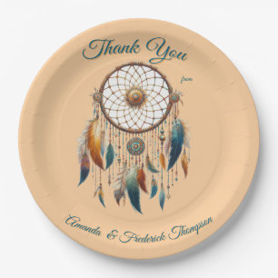 Dreamcatchers in a Bohemian theme Paper Plate
