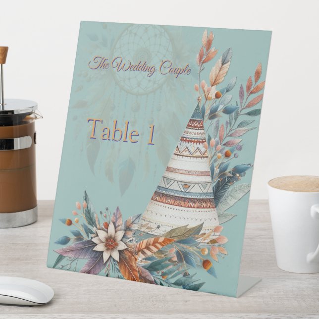 Dreamcatchers in a Bohemian theme Pedestal Sign (In SItu)