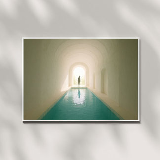 Dreamcore Swimming Pool with Entity – Liminal Photo Print