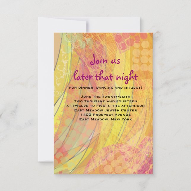 DREAMER Bat Mitzvah Reception Card (Front)