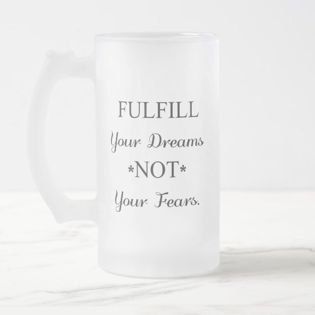 Dreamer Frosted Glass Beer Mug (Left)