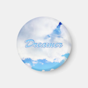 Dreamer Puffy White Clouds and Blue Sky Magnet