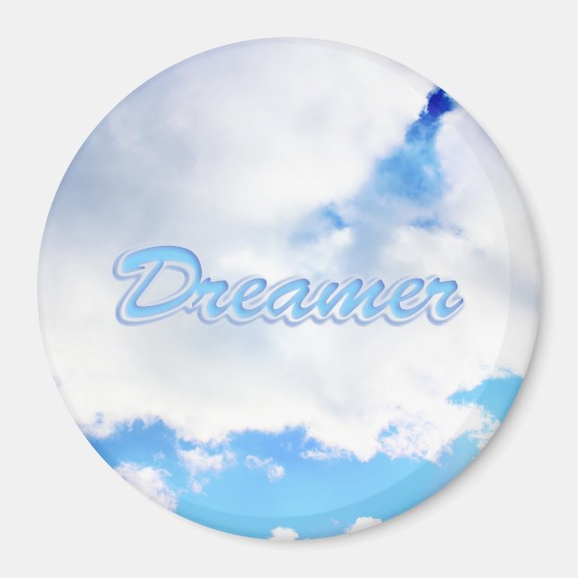 Dreamer Puffy White Clouds and Blue Sky Magnet (Front)