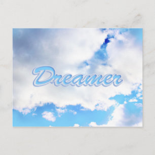 Dreamer Puffy White Clouds and Blue Sky Postcard