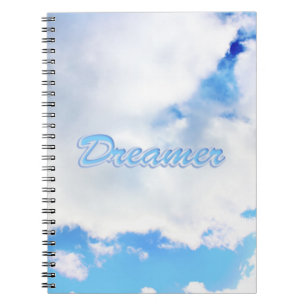Dreamer Puffy White Clouds and Blue Sky Spiral Notebook