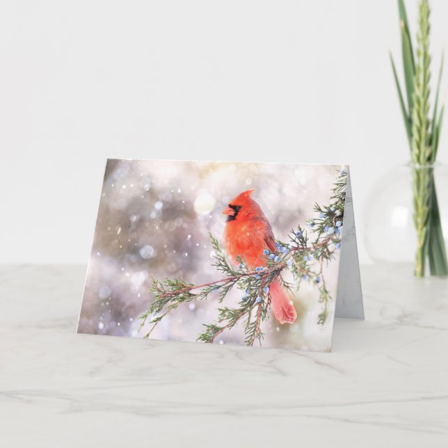 Dreamer, Red Cardinal 5" x 7" Folded Greeting Card (Front)