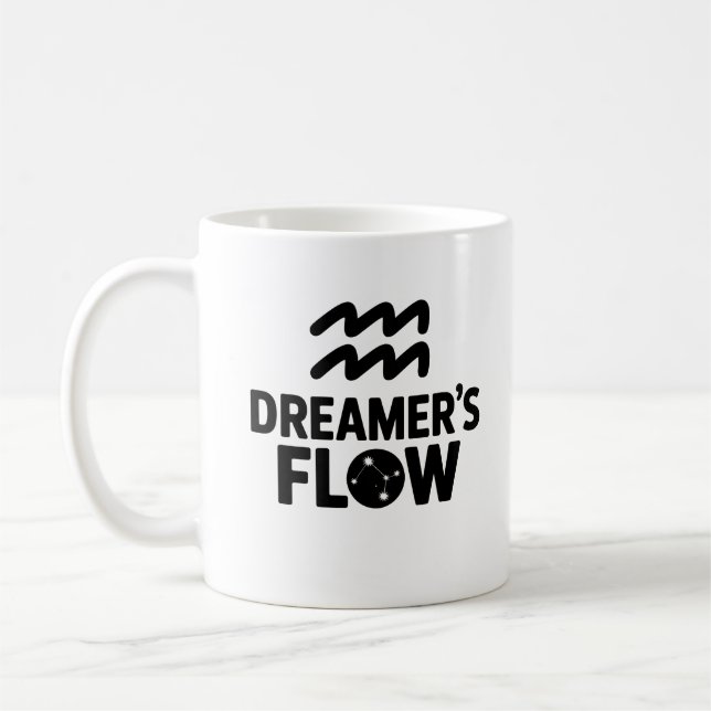 Dreamer’s Flow Mug – Aquarius Zodiac Cup (Left)
