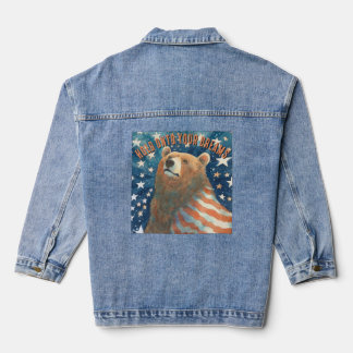 Dreamer Stars and Stripes Bear Denim Jacket
