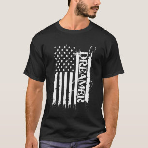 Dreamer United States Distressed w US Flag T-Shirt