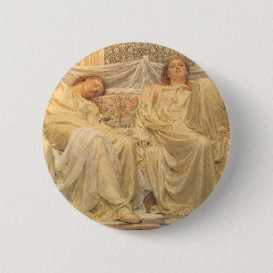 Dreamers by Albert Joseph Moore, Victorian Art 6 Cm Round Badge