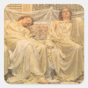 Dreamers by Albert Joseph Moore, Victorian Art Square Sticker