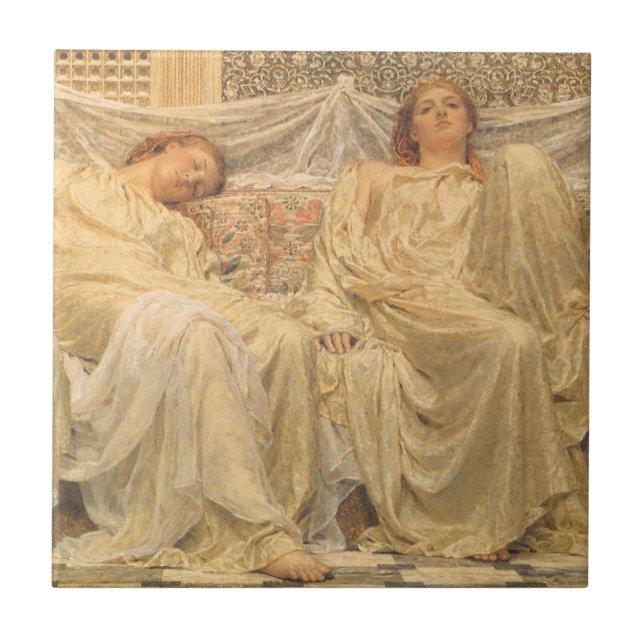 Dreamers by Albert Joseph Moore, Victorian Art Tile (Front)