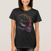 "Dreamer's Delight, Colourful Moon and Feather"