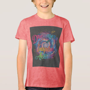 Dreamers Inspire Action   Cosmic Galaxy Typograp Tri-Blend Shirt