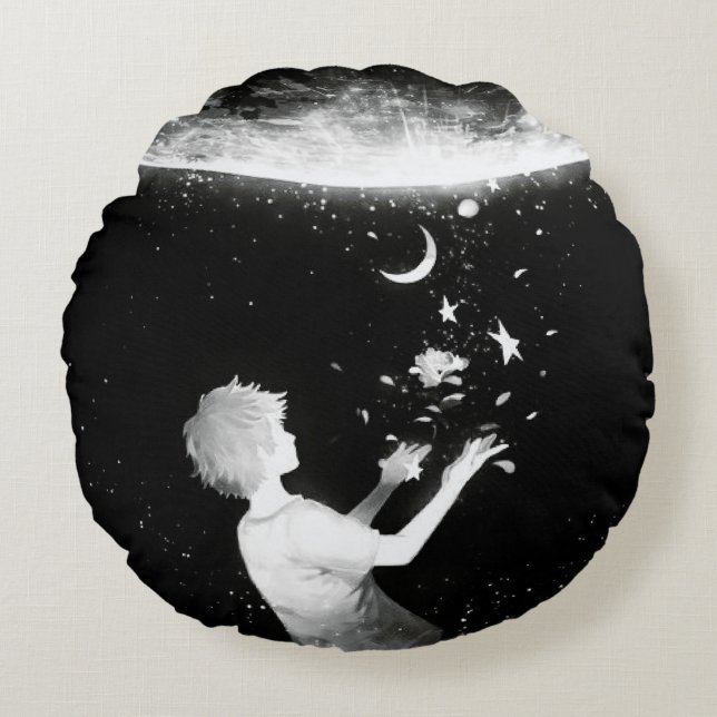 DREAMER'S JOURNEY ROUND PILLOW | CELESTIAL ACCENT (Front)