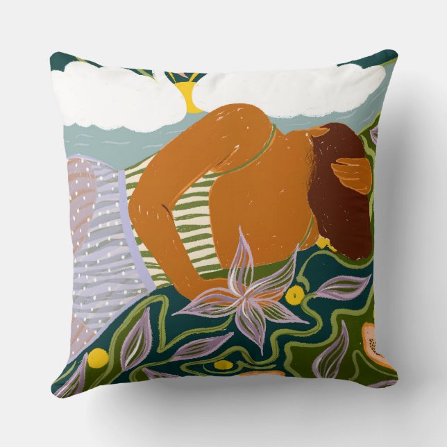 Dreamer's Swan Clouds Cushion (Back)