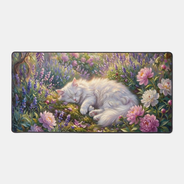 Dreaming Beneath the Wisteria Desk Mat (Front)