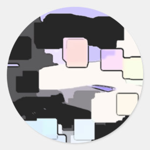"Dreaming Blue" Geometric Art Classic Round Sticker