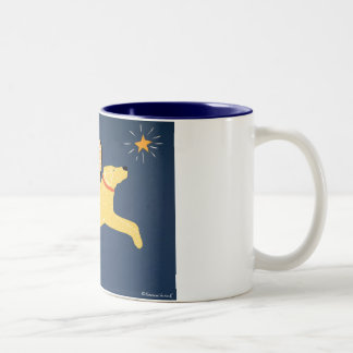 Dreaming -Blue mug-Stephen Huneck Two-Tone Coffee Mug