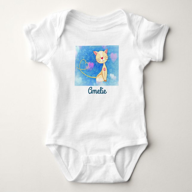 Dreaming Cat Baby Bodysuit (Front)