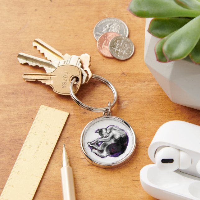 Dreaming cat. key ring (Desk)